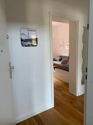 Ein Bett oder Betten in einem Zimmer der Unterkunft Feel-Good Apartment In Mannheim-Neckarau
