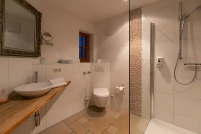 Ein Badezimmer in der Unterkunft Forsthof