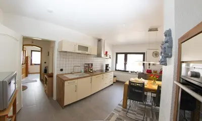 Küche/Küchenzeile in der Unterkunft Ferienwohnung am Sulzbach