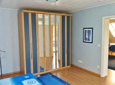 Ein Bett oder Betten in einem Zimmer der Unterkunft Ferienwohnung Blau