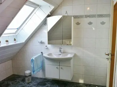 Ein Badezimmer in der Unterkunft Ferienwohnung Blau