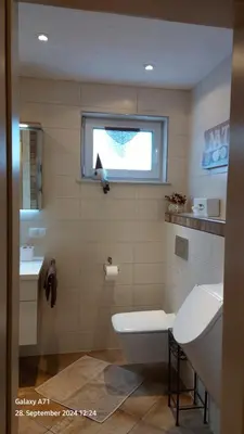 Ein Badezimmer in der Unterkunft Pfalz-Apartment Mein Chalet - Einzigartig in Großkarlbach