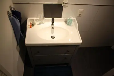 Ein Badezimmer in der Unterkunft Schöne 60qm große Wohnung Mainz-Lerchenberg ZDF