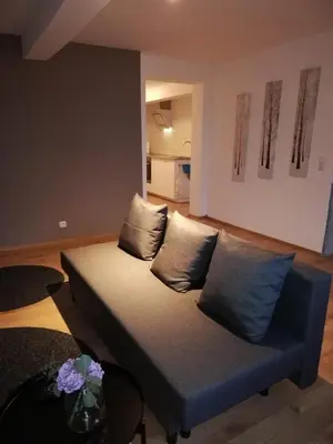 Ein Sitzbereich in der Unterkunft Apartement “Heckeresje“