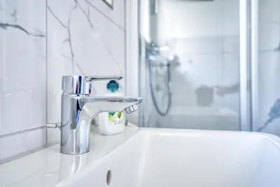 Ein Badezimmer in der Unterkunft Gästehaus Weingut Politschek