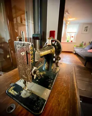 Ein Bett oder Betten in einem Zimmer der Unterkunft Hexenhäuschen Dreieichenhain