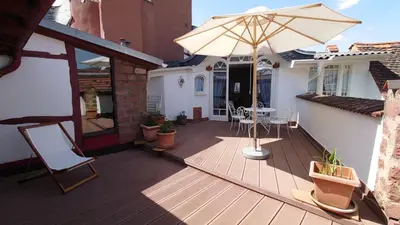Ein Balkon oder eine Terrasse in der Unterkunft Hotel zum Riesen - älteste Fürstenherberge Deutschlands
