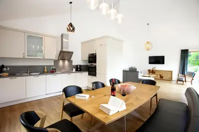 Küche/Küchenzeile in der Unterkunft Ferienhaus Münzberg