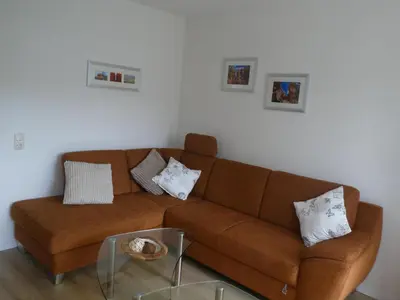 Ein Sitzbereich in der Unterkunft Ferienwohnung Mainz-Weisenau