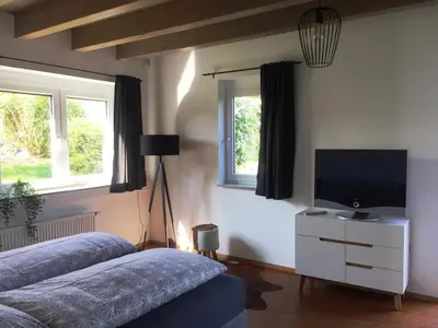 TV/Unterhaltungsangebot in der Unterkunft Gscheidles Ferienwohnung 40 munterm Haigern Talheim
