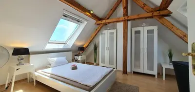 Ein Bett oder Betten in einem Zimmer der Unterkunft coLodging Mannheim - private rooms & kitchen