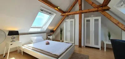 Ein Bett oder Betten in einem Zimmer der Unterkunft coLodging Mannheim - private rooms & kitchen