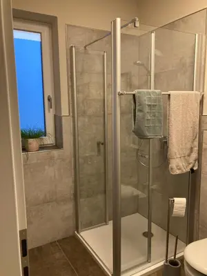 Ein Badezimmer in der Unterkunft Doppelzimmer mit Ausblick