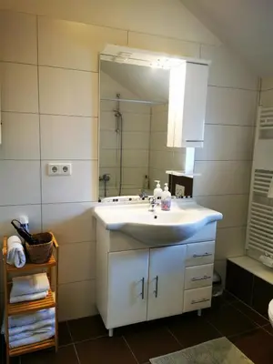 Ein Badezimmer in der Unterkunft Ferienwohnung am Waldpfad