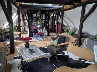 Ein Sitzbereich in der Unterkunft Loft Ziegelei