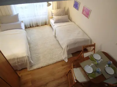 Ein Bett oder Betten in einem Zimmer der Unterkunft Ferienwohnung am Schloss