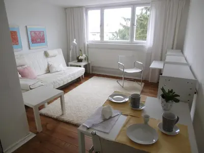Ein Sitzbereich in der Unterkunft Ferienwohnung am Schloss