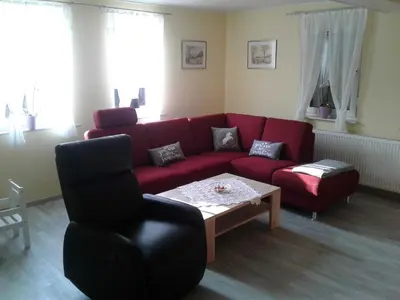 Ein Sitzbereich in der Unterkunft Kreuzdellenhof - Ferienwohnung