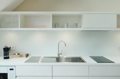 Küche/Küchenzeile in der Unterkunft Alte Apotheke - Studio Appartements Karlsbad