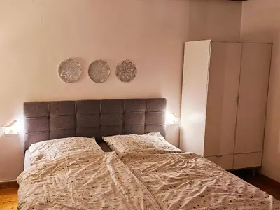 Ein Bett oder Betten in einem Zimmer der Unterkunft Haus im Grünen