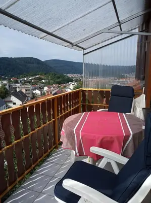 Ein Balkon oder eine Terrasse in der Unterkunft Natur und Aussicht