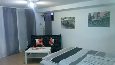 Ein Bett oder Betten in einem Zimmer der Unterkunft Ferienwohnung keine Monteurvermietung Nähe Heidelberg Hockenheim BDS Anlage