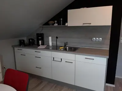 Küche/Küchenzeile in der Unterkunft Ferienwohnung Trommblick - Natur Pur - Rimbach im Odenwald