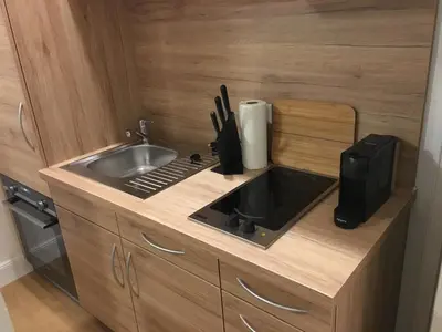 Küche/Küchenzeile in der Unterkunft Perkeo Apartments