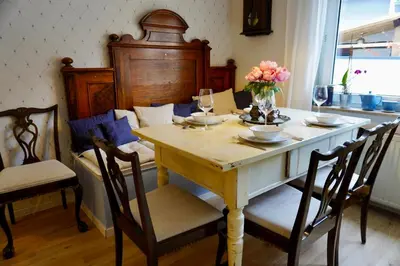 Ein Sitzbereich in der Unterkunft Ferienwohnung Küfer Wandern & Genuss in der Pfalz