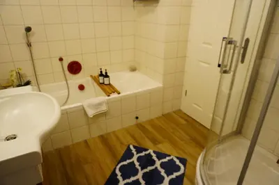 Ein Badezimmer in der Unterkunft Ferienwohnung Tabakbauer - Auszeit in der Pfalz