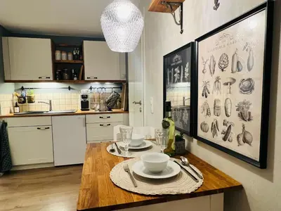Küche/Küchenzeile in der Unterkunft Ferienwohnung Palatina - Auszeit in der Südpfalz