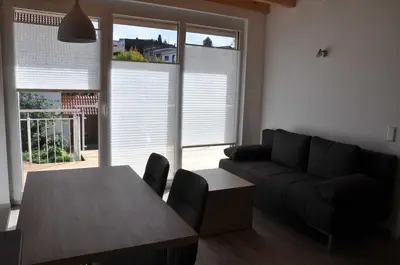 Ein Sitzbereich in der Unterkunft Ferienwohnung Vollert