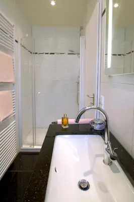 Ein Badezimmer in der Unterkunft Gästehaus Hebinger am Schlosspark