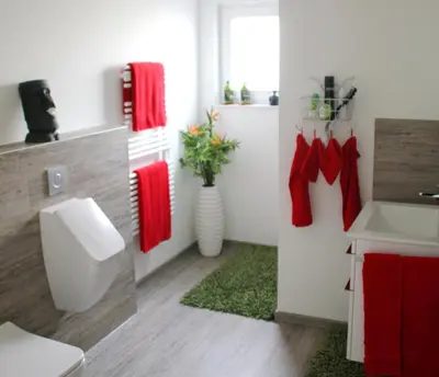 Ein Badezimmer in der Unterkunft REBENBLÄTTLE
