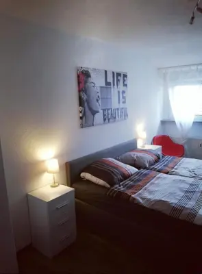 Ein Bett oder Betten in einem Zimmer der Unterkunft Albnest - Wohlfühlen in der nähe der Alb