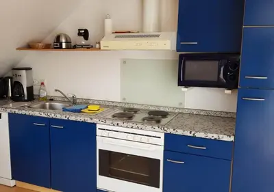 Küche/Küchenzeile in der Unterkunft Ferienwohnung Weiß Wachtenburg