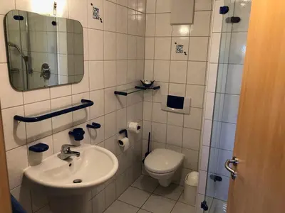 Ein Badezimmer in der Unterkunft Gasthof zum Hirsch