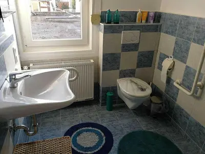 Ein Badezimmer in der Unterkunft Ferienwohnung Burg Lindenfels