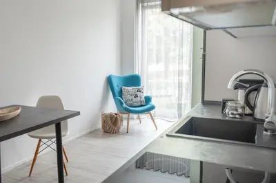 Grundriss der Unterkunft Prime Park Apartment Aschaffenburg mit Terrasse