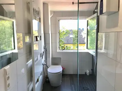 Ein Badezimmer in der Unterkunft Ferienwohnung Forest & Wein