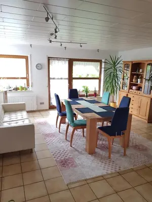 Ein Sitzbereich in der Unterkunft Isoldes Ferienparadies