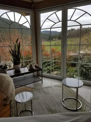 Ein Sitzbereich in der Unterkunft Monte Noble II