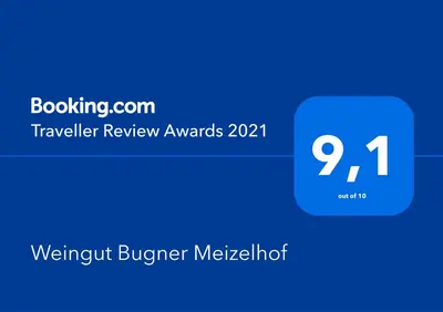 Ein Zertifikat, Auszeichnung, Logo oder anderes Dokument, das in der Unterkunft Weingut Bugner Meizelhof ausgestellt ist