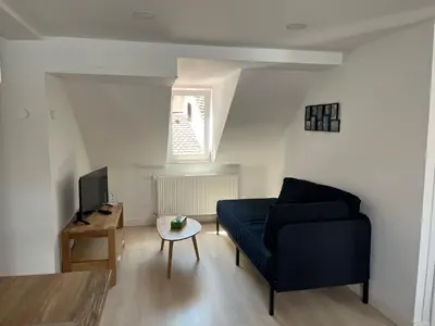 Ein Sitzbereich in der Unterkunft Main-Apartments