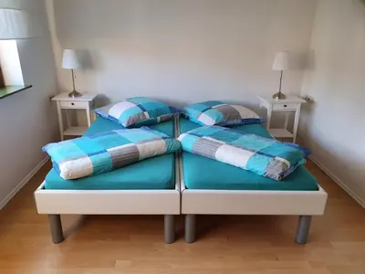 Ein Bett oder Betten in einem Zimmer der Unterkunft Ferienwohnung Urlaub im Kraichgau
