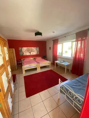 Ein Bett oder Betten in einem Zimmer der Unterkunft Ferien- und Monteurswohnung Heilbrunnen