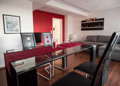 Ein Sitzbereich in der Unterkunft Ferienwohnung Mömlingtal