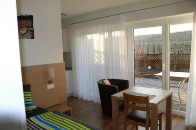 Ein Sitzbereich in der Unterkunft Winzerhof Schmid