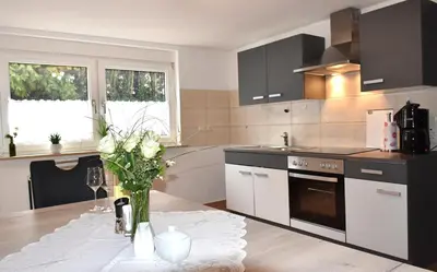Küche/Küchenzeile in der Unterkunft Ferienwohnung Familie Mechler
