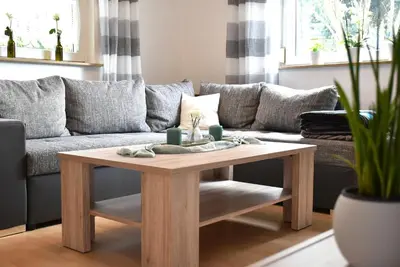 Ein Sitzbereich in der Unterkunft Ferienwohnung Familie Mechler
